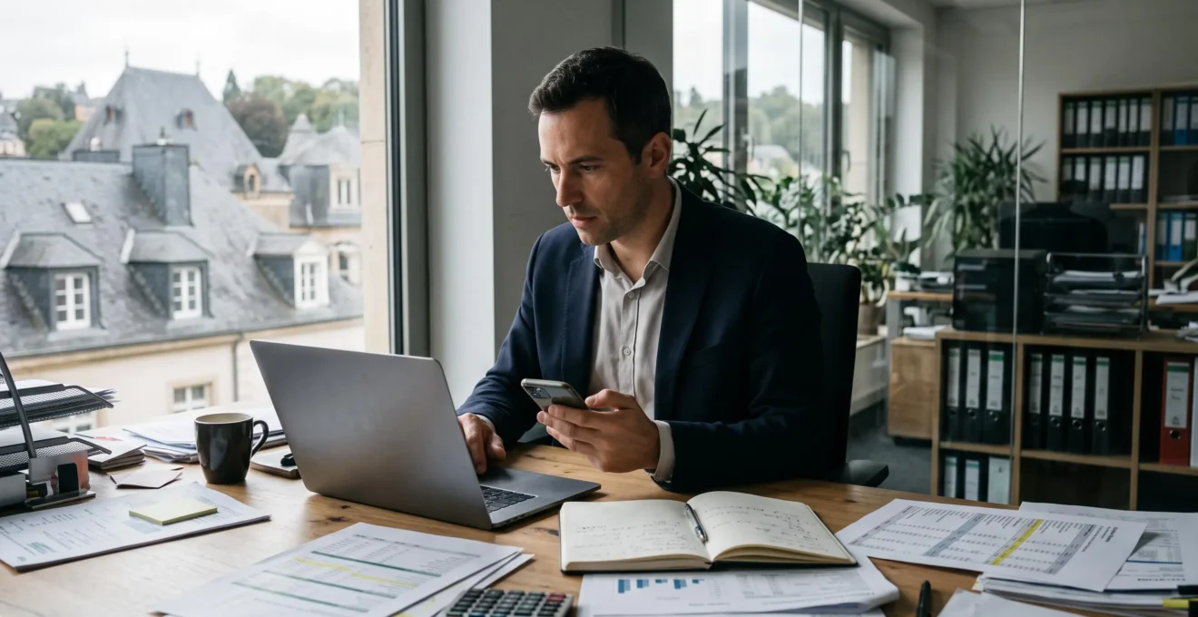 Un responsable financier consulte la balance âgée des clients sur son ordinateur portable.